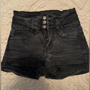 Women's Black Denim Shorts